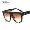 Woman Flat Top Mirror Cat Eye Sunglasses